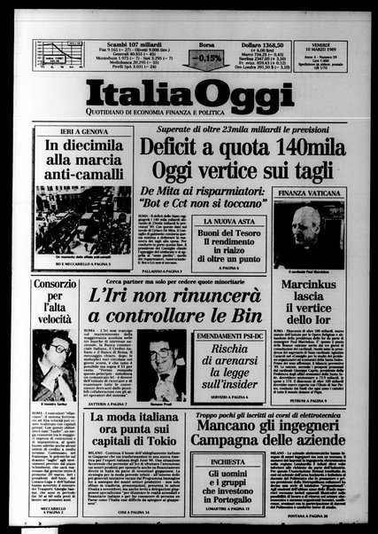 Italia oggi : quotidiano di economia finanza e politica